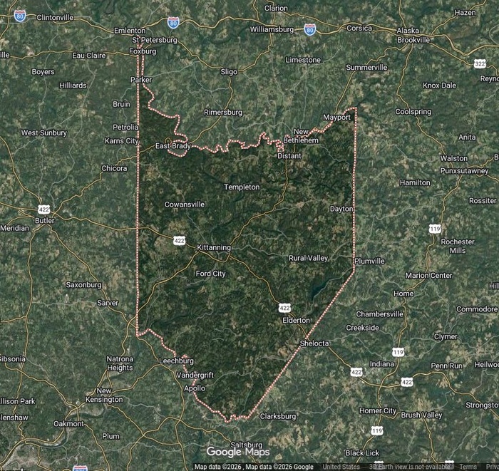 Armstrong_County_Satellite_Map