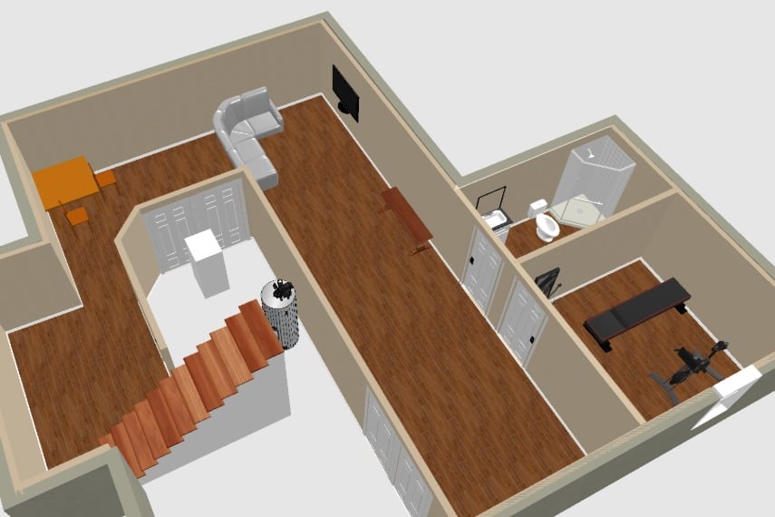 basement finishing 3d model 