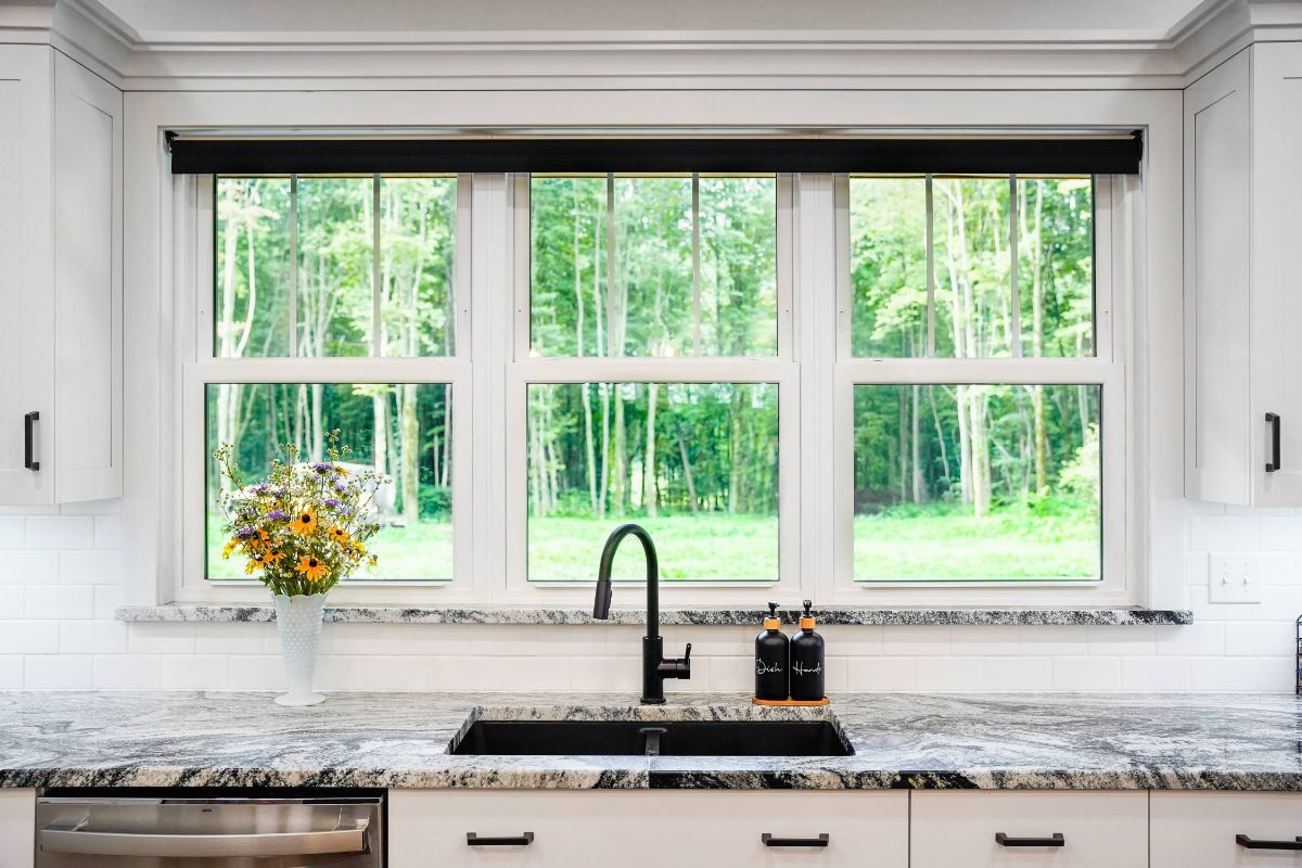 White ProVia Endure mulled double hung windows