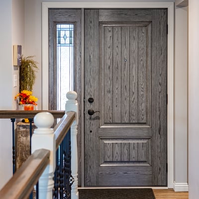 Solid Entry Door with One Decorative Sidelite Image