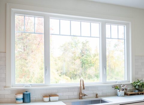 White ProVia Aspect casement windows in a kitchen