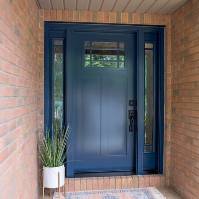 Glass in Entry Door with Two Decorative Sidelites Image