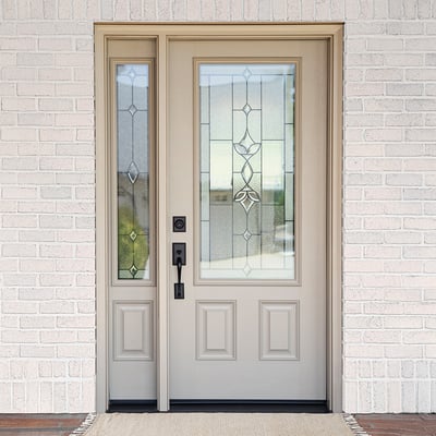 Glass in Entry Door with One Decorative Sidelite Image