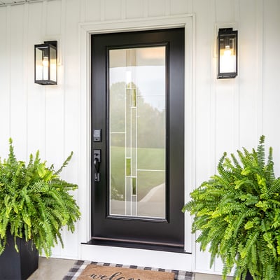 Single Entry Door with Decorative Glass Image
