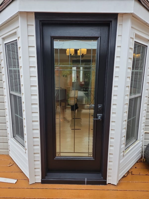 ProVia Signet fiberglass full-glass entry door installed by Energy Swing in Moon Township, PA