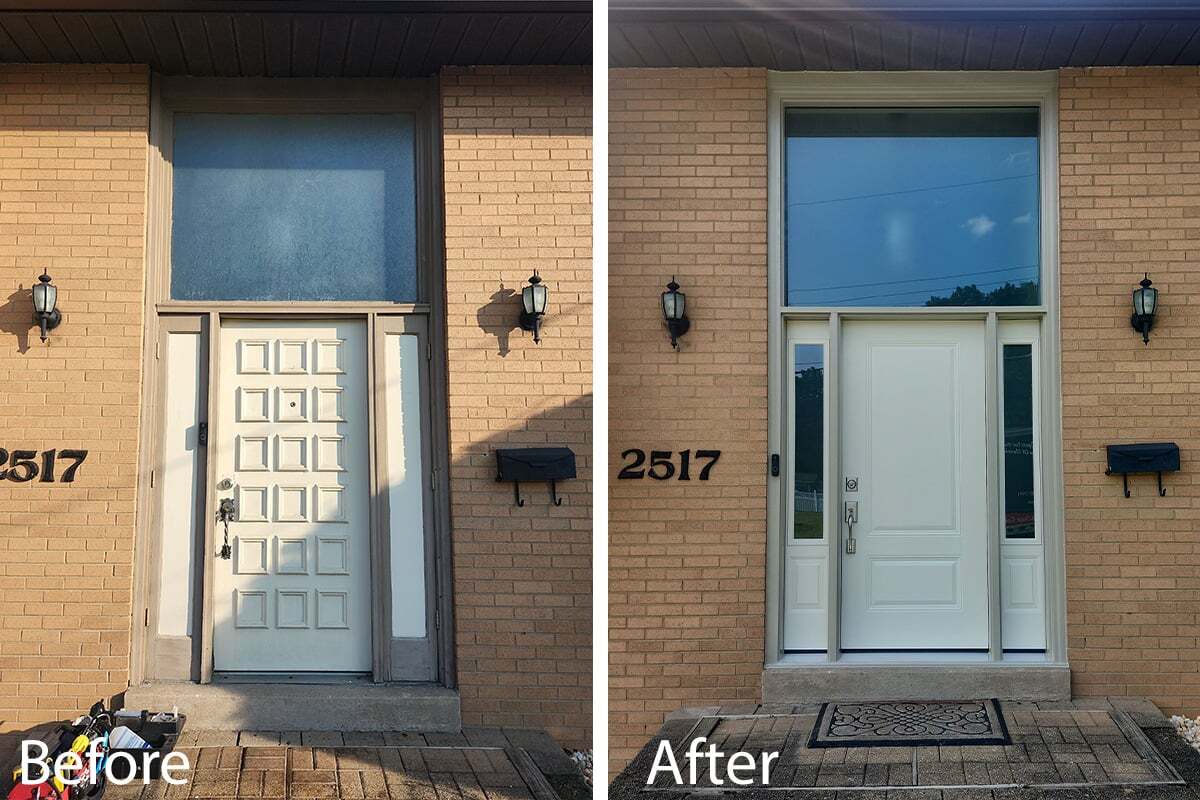 Entry door before and after, Lower Burrell PA