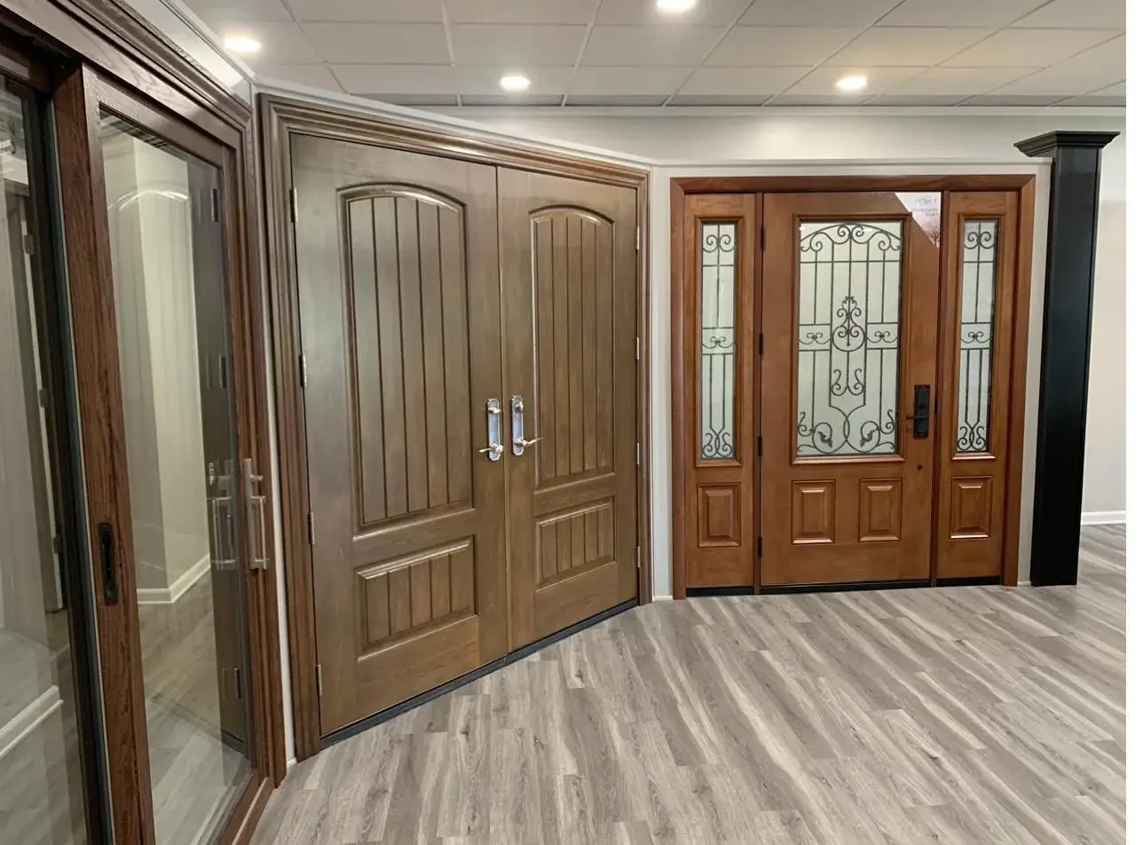 Full-size ProVia doors on display at Energy Swing's Design Center