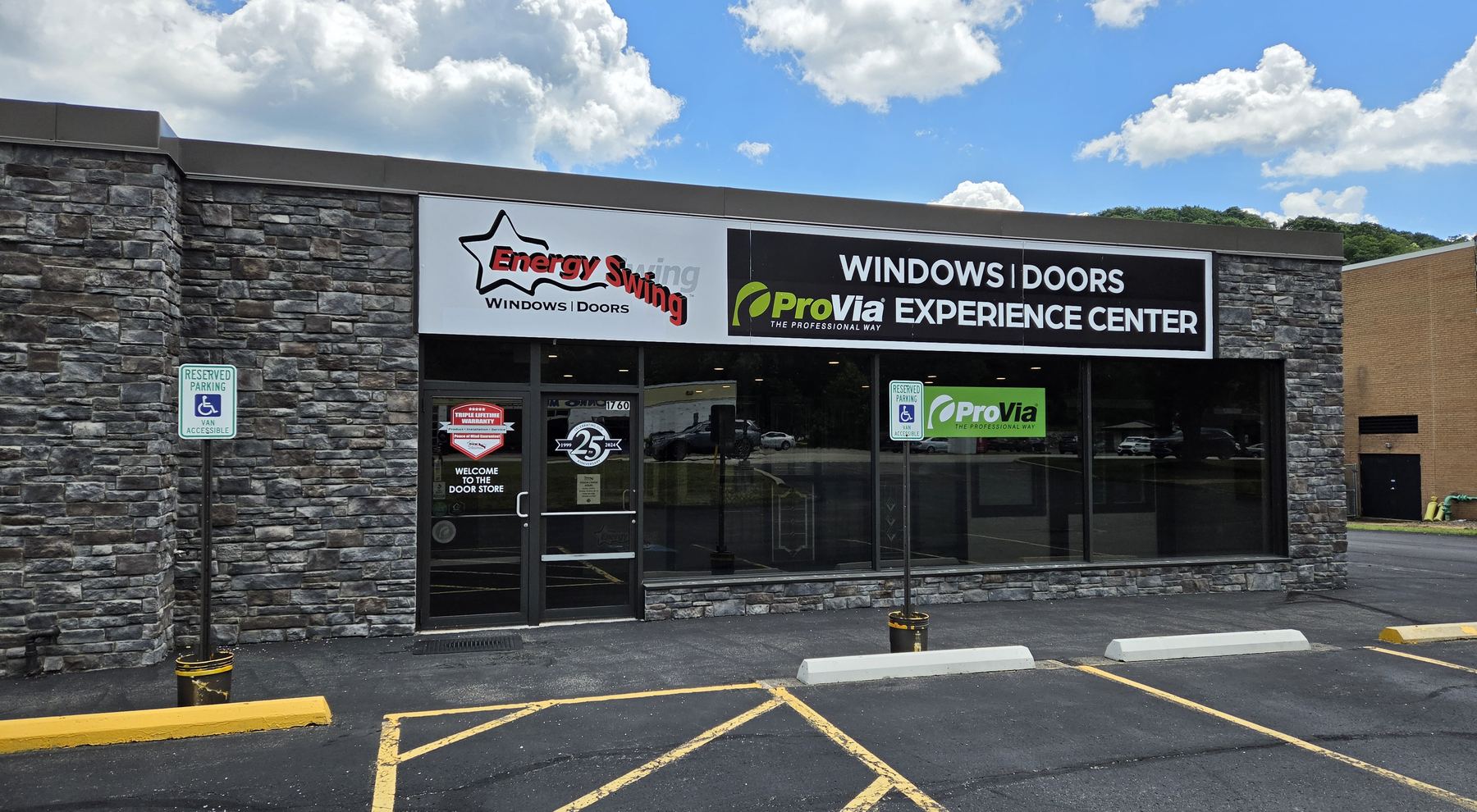 The Energy Swing Windows & Doors ProVia Experience Center storefront in Monroeville, PA