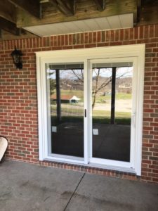 A nice sliding patio doors around white frames.